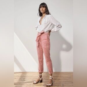 Rebecca Taylor La Vie Patrice Utility Twill Pants Pink Size 28